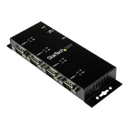 Startech.com Hub USB 2.0 4 Ports RS-232 DB9 Série Adaptateur - Montage DIN/Pareil - 921.6 Kbps - Noir - ICUSB2324P