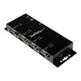 Startech.com Hub USB 2.0 4 Ports RS-232 DB9 Série Adaptateur - Montage DIN/Pareil - 921.6 Kbps - Noir - ICUSB2324P
