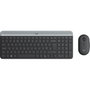 Logitech MK470 Combo Clavier et Souris Sans Fil Silencieux Compact QWERTY Espagnol Graphite