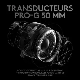 Logitech G Casque Gamer Pro X Filaire Noir USB avec Son Surround 7.1 et Micro Blue Voice pour PC