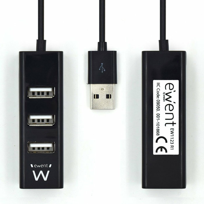 Ewent Hub USB EW1123 4 ports Noir