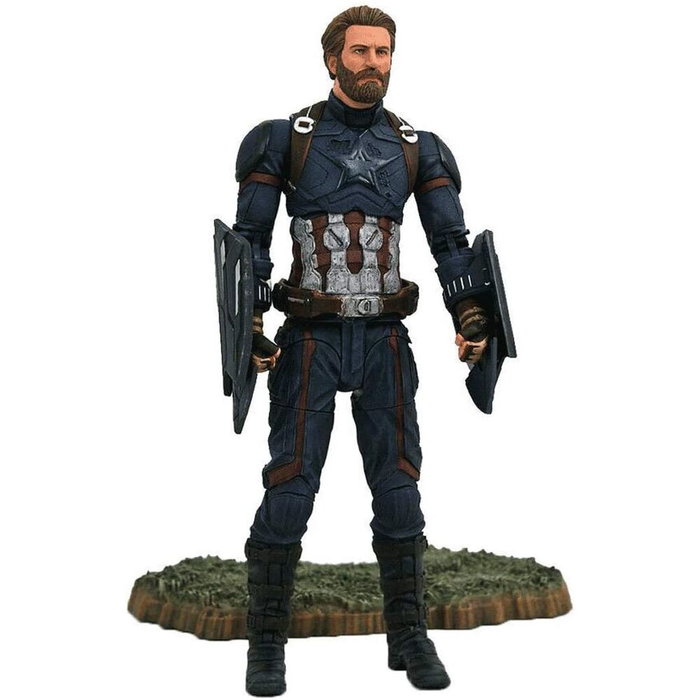 DIAMOND SELECT Figurine articulée Captain America Avengers Marvel 18 cm avec points d'articulation et accessoires