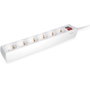 Equip Multiprise 6 Prises Type F avec Interrupteur Blanc - Longueur de Câble 1,5m - 250V - Plastique