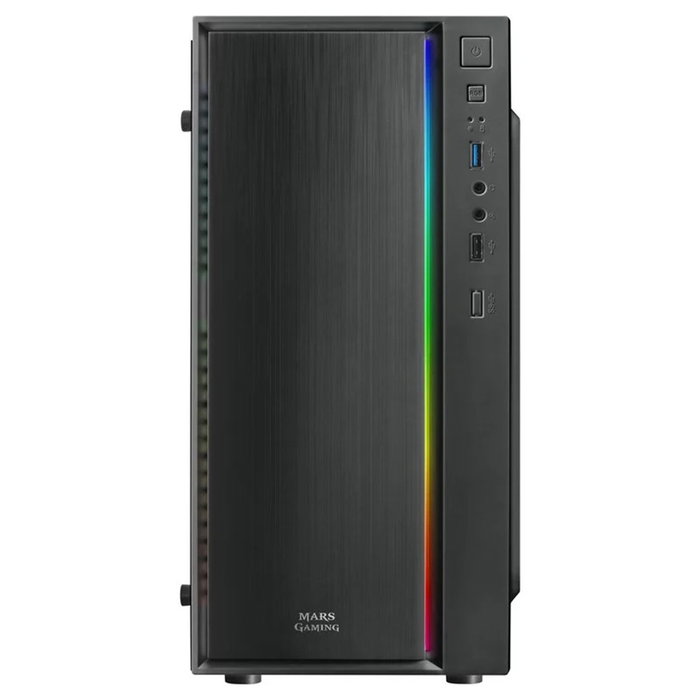 Mars Gaming MCM Boîtier PC Micro-ATX Noir Ventilateur 80mm RGB USB 3.0