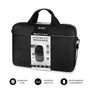 Subblim Malette pour ordinateur portable 15.6 pouces avec souris sans fil, sacoche de transport en polyester noir