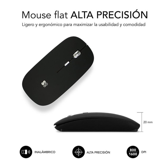 Subblim Malette pour ordinateur portable 15.6 pouces avec souris sans fil, sacoche de transport en polyester noir