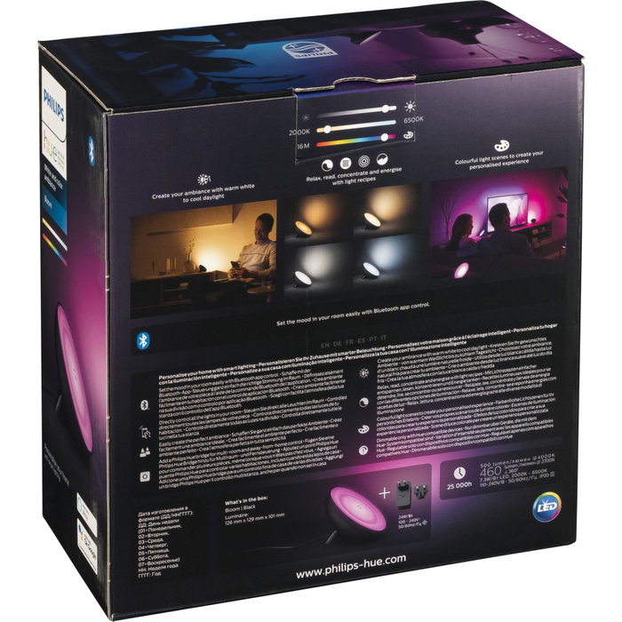 Philips Hue White & Color Ambiance Lampe Bloom, Noir Philips Hue White & Color Ambiance Lampe Bloom, Noir