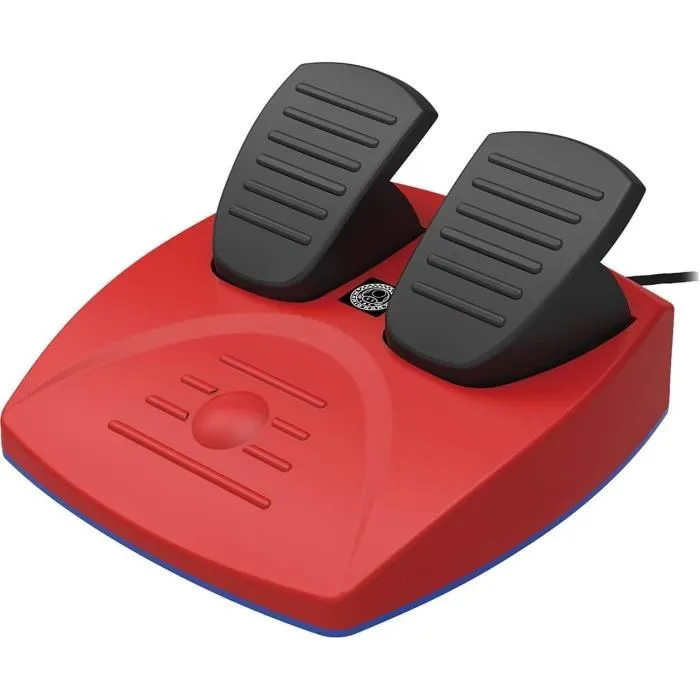 Hori Wheel Pro Mini - Volant de course avec pédales pour Nintendo Switch, bouton Attacher Auto pour Mario Kart - Design ergonomique rouge et bleu