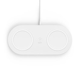 Belkin WIZ002VFWH Boîte de charge sans fil double 10W Qi Blanc