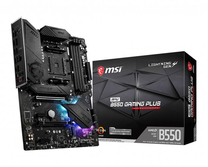 MSI MPG B550 GAMING PLUS Carte mère ATX Socket AM4 Chipset B550 DDR4 USB 3.2 Gen 2 M.2 Gen4 RGB