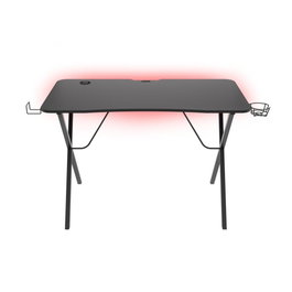 Genesis Mesa Gaming Holm 200 RGB Bureau Gaming avec Hub USB 3.0, RGB LED, MDF Noir, 113x60x75 cm