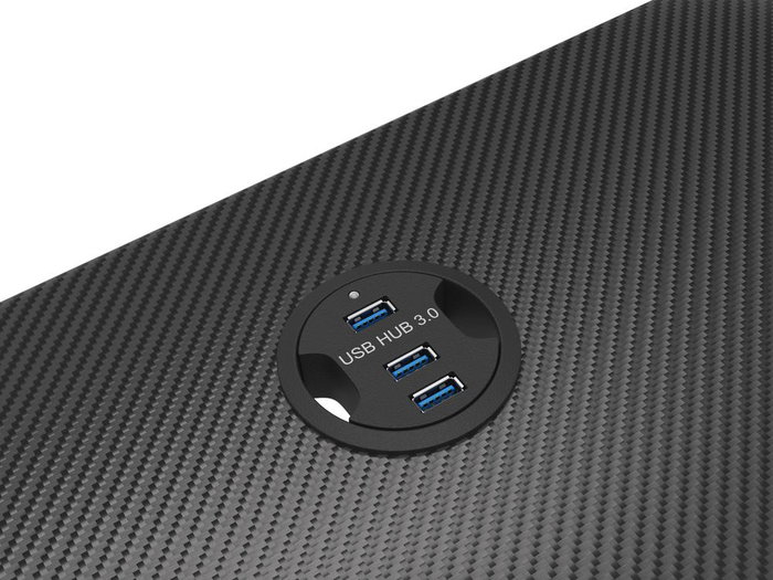 Genesis Mesa Gaming Holm 200 RGB Bureau Gaming avec Hub USB 3.0, RGB LED, MDF Noir, 113x60x75 cm
