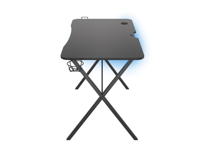 Genesis Mesa Gaming Holm 200 RGB Bureau Gaming avec Hub USB 3.0, RGB LED, MDF Noir, 113x60x75 cm