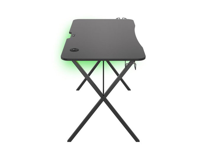 Genesis Mesa Gaming Holm 200 RGB Bureau Gaming avec Hub USB 3.0, RGB LED, MDF Noir, 113x60x75 cm