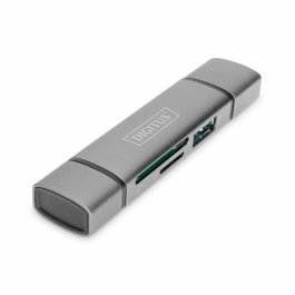 DIGITUS Lecteur de cartes mémoire OTG argent