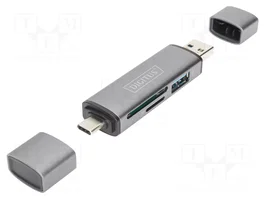 DIGITUS Lecteur de cartes mémoire OTG argent