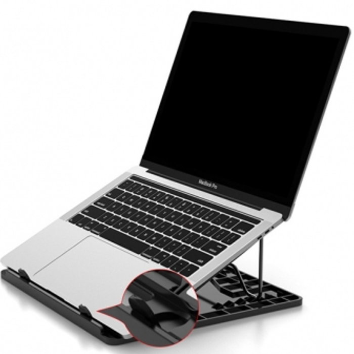 Conceptronic ERGO Support de Refroidissement pour Ordinateur Portable jusqu'à 15.6 Pouces, Base Ergonomique avec 7 Niveaux de Hauteur, Aluminium, Antidérapant, Charge Max 50kg