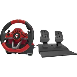 Hori Volant de course Mario Kart Racing Wheel Pro Deluxe pour Nintendo Switch et PC - Pédales incluses - Rouge