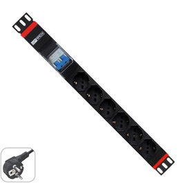 WP European Cabling Solution WPN-PDU-G02-06 Réglette Rack 19" 6 Prises Schuko avec Protection Enfant 250V 3500W