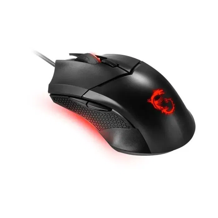 MSI CLUTCH GM08 - Souris gamer filaire RGB, optique, poids ajustables (3 poids amovibles), switchs 10 millions de clics, USB