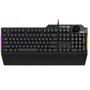 Asus TUF Gaming K1 Teclado Gaming RGB QWERTY - Interrupteurs silencieux, 19 NKRO, rétroéclairage RGB 5 zones, repose-poignet