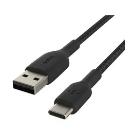 Belkin - Câble USB-A vers USB-C tressé, 3 mètres, Noir
