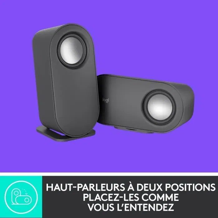 Logitech 980-001348 Enceintes Bluetooth 2.1 Z407 avec Subwoofer Bass Reflex et Télécommande, Gris