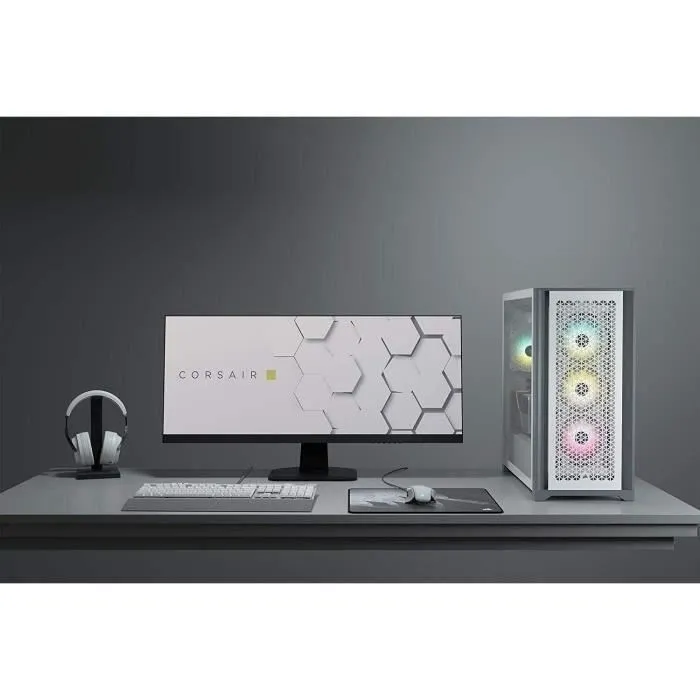 Corsair CC-9011211-WW Boîtier PC Moyen Tour 5000D Airflow ATX Blanc avec Panneau Latéral en Verre Trempé et Refroidissement Optimal