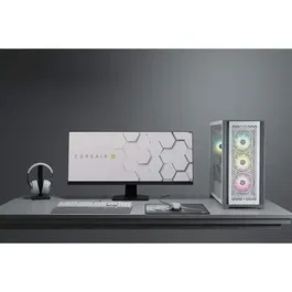 Corsair CC-9011211-WW Boîtier PC Moyen Tour 5000D Airflow ATX Blanc avec Panneau Latéral en Verre Trempé et Refroidissement Optimal