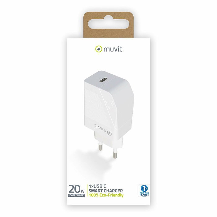 Chargeur mural Muvit MCACC0012 Blanc Noir 20 W