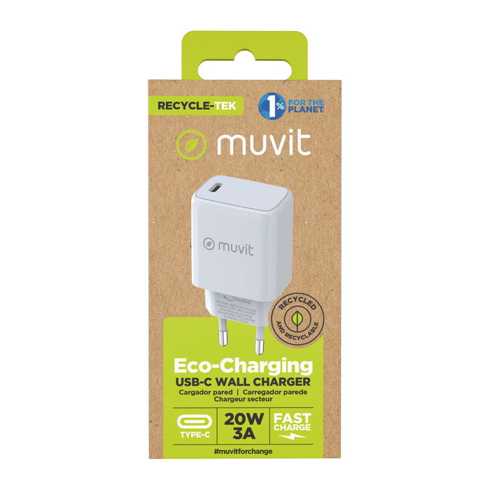 Chargeur mural Muvit MCACC0012 20 W Blanc Noir