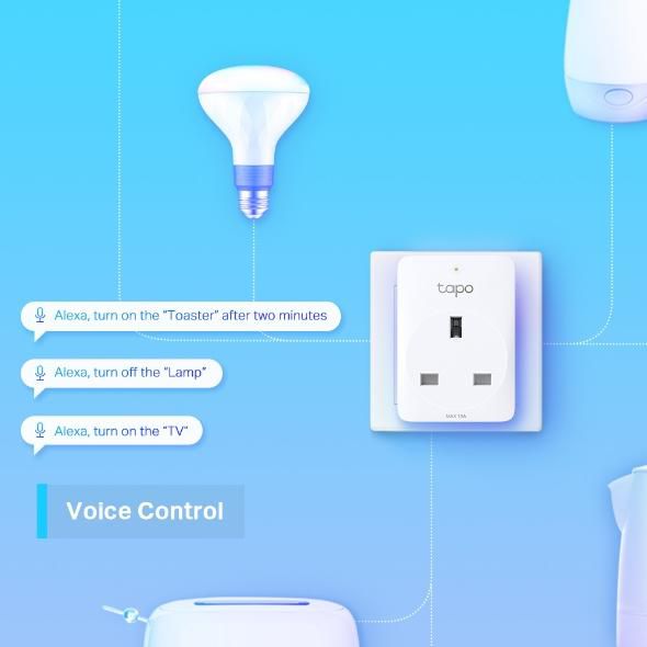 TP-Link P100 - Prise connectée intelligente mini Wi-Fi et Bluetooth, contrôle par Alexa/Assistant Google, mode absence, pour Android/iOS, 13A 220-240V