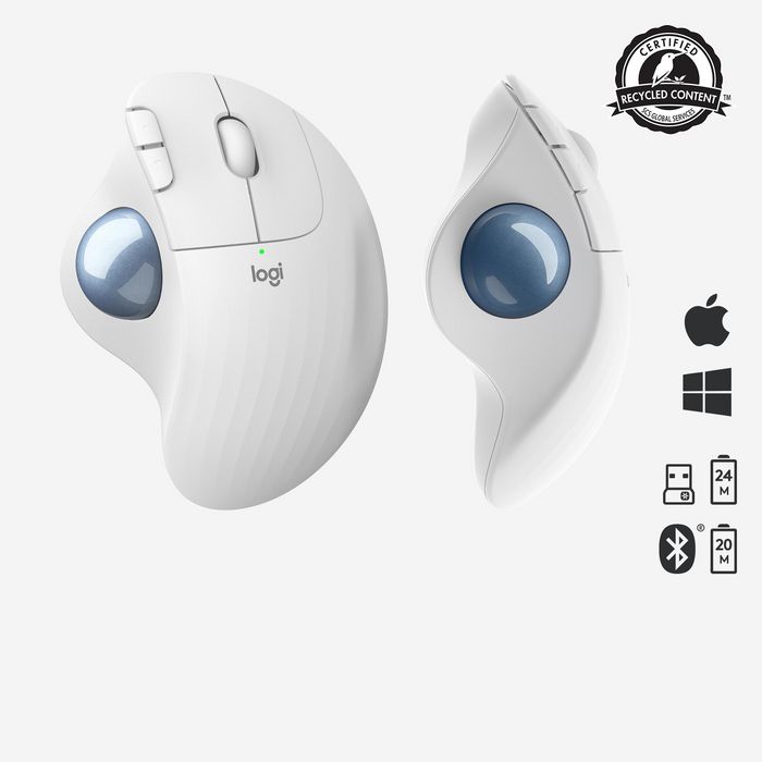 Logitech ERGO M575 Trackball sans fil, Blanc cassé