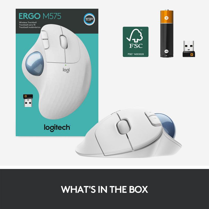 Logitech ERGO M575 Trackball sans fil, Blanc cassé