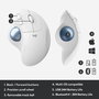 Logitech ERGO M575 - Trackball sans fil ergonomique - Bluetooth et USB - 5 boutons et molette - Contrôle au pouce - 400-2000 DPI