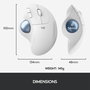 Logitech ERGO M575 - Trackball sans fil ergonomique - Bluetooth et USB - 5 boutons et molette - Contrôle au pouce - 400-2000 DPI