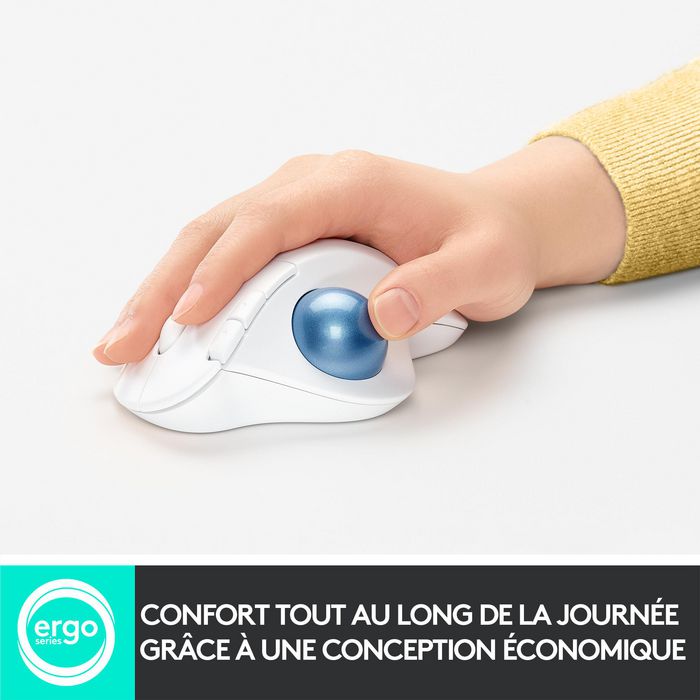 Logitech ERGO M575 Trackball sans fil, Blanc cassé