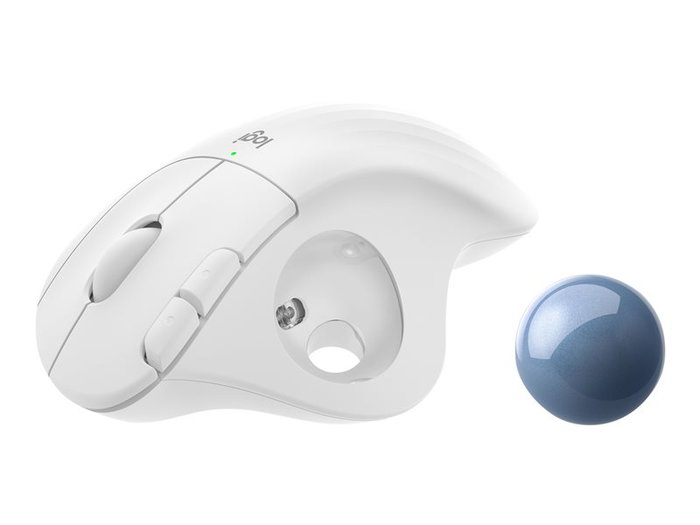 Logitech Souris ergonomique Trackball M575 Bluetooth sans fil blanc