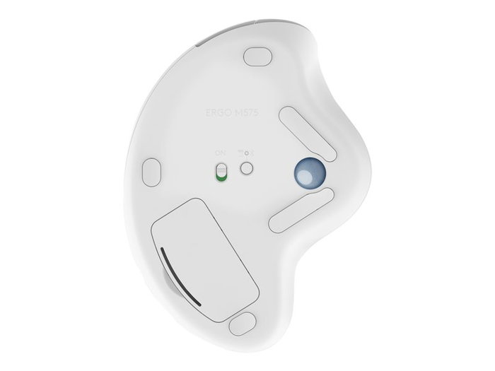 Logitech Souris ergonomique Trackball M575 Bluetooth sans fil blanc