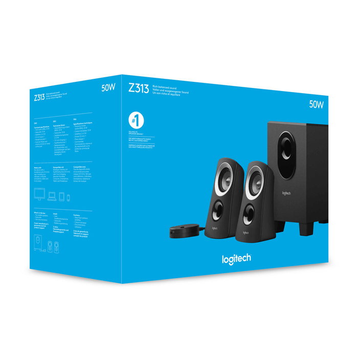 Logitech Speaker System Z313 - Enceintes 2.1 Filaire Noir