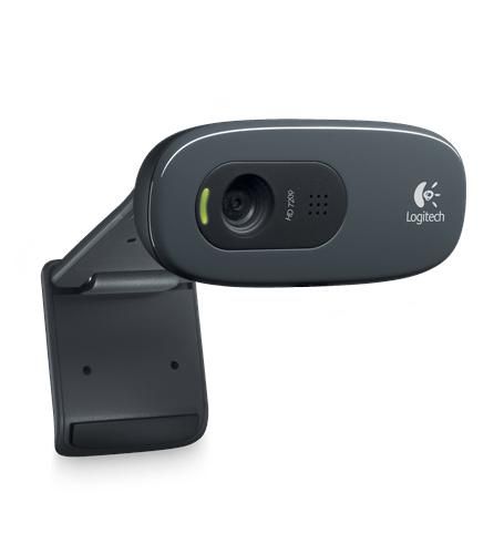 Logitech - Caméra web HD 720p, 3 MP, avec microphone intégré à réduction de bruit et connexion USB 2.0, pour appels vidéo Skype, Hangouts