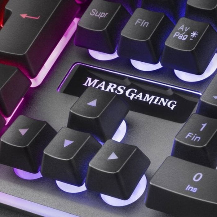 Clavier et Souris Gaming Mars Gaming MCPXBES Noir Espagnol Qwerty