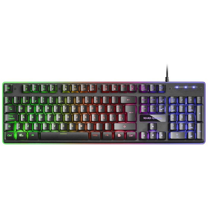 Clavier et Souris Gaming Mars Gaming MCPXBES Noir Espagnol Qwerty