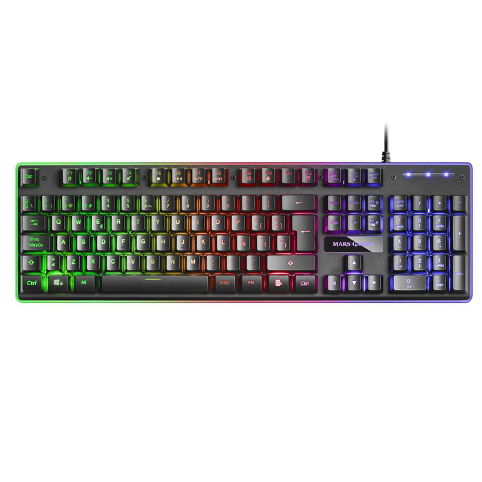 Clavier et Souris Gaming Mars Gaming MCPXBES Noir Espagnol Qwerty