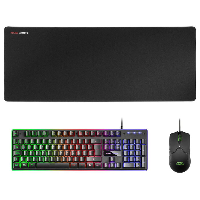Mars Gaming MCPXBES Kit clavier et souris gaming RGB Noir Espagnol QWERTY