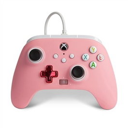 PowerA Mando Con Cable Amélioré pour Xbox Series X/S - Manette Filaire Rose (1518815-02) - Licence Officielle, Boutons Assignables, Double Vibration