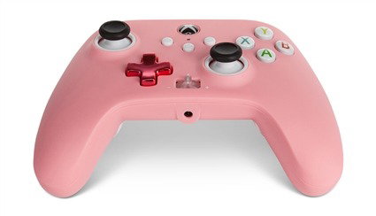 PowerA Mando Con Cable Amélioré pour Xbox Series X/S - Manette Filaire Rose (1518815-02) - Licence Officielle, Boutons Assignables, Double Vibration