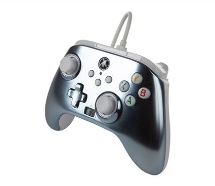 PowerA Manette avec câble améliorée pour Xbox Series X/S - Xbox One - Windows 10/11 - Métallique Ice - Réf. 1516986-02
