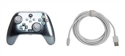 PowerA Manette avec câble améliorée pour Xbox Series X/S - Xbox One - Windows 10/11 - Métallique Ice - Réf. 1516986-02