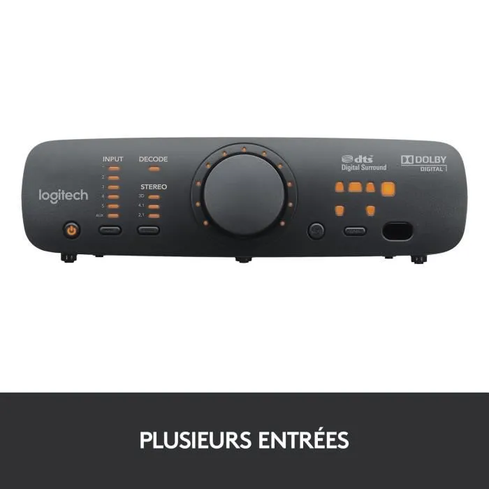 Logitech Z906 (980-000468) Système de haut-parleurs 5.1 surround, 500 watts RMS, connectivité Dolby Digital et DTS, Noir